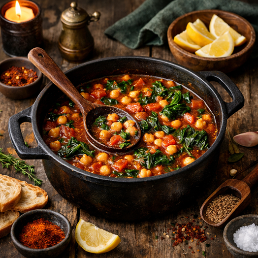 Rustic chickpea stew with spices-sm